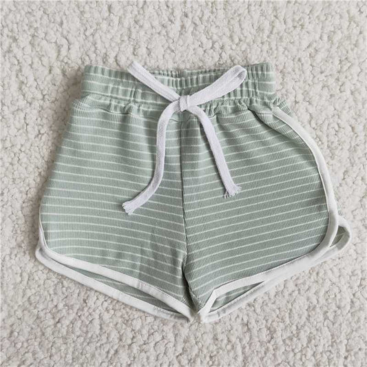 stripe Cotton Shorts elastic waist sweatshorts