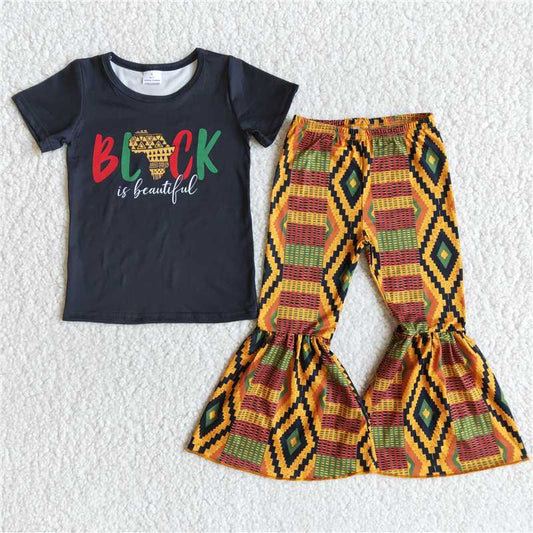 black history shirt bell pants girls sets kids clothes