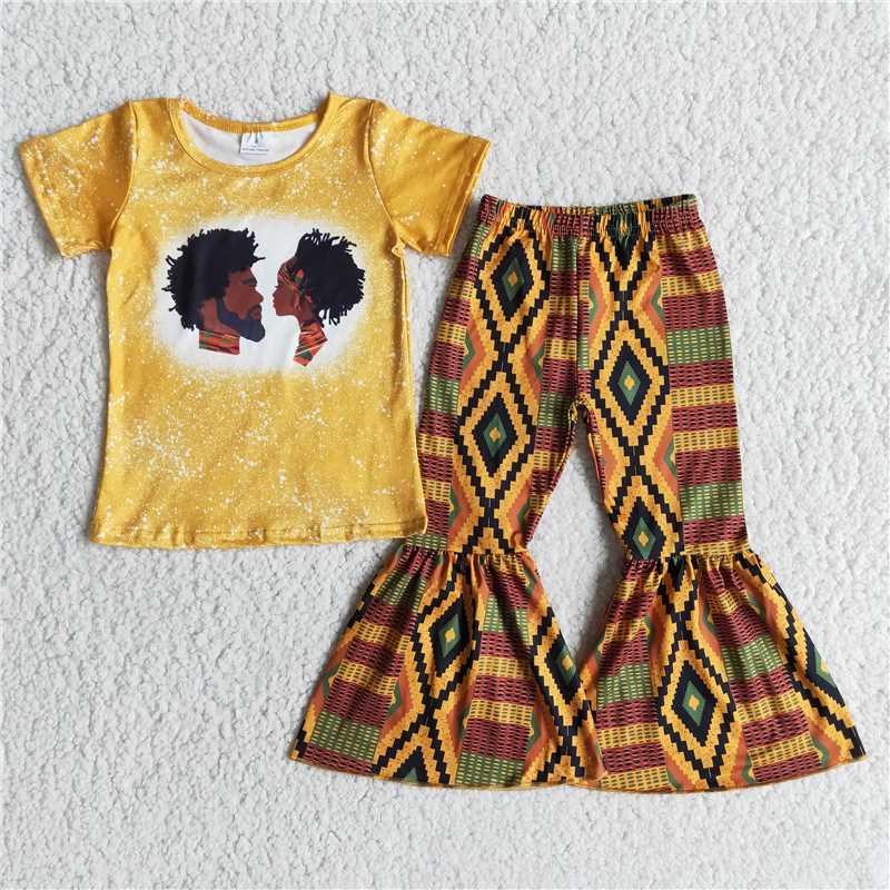 black history shirt bell pants girls sets kids clothes