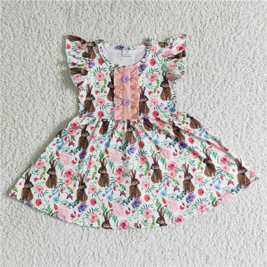 flower bunny girls dress rabbit easter skirt