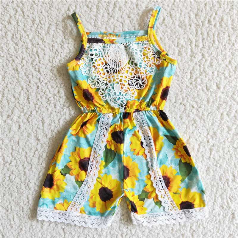 sunflower lace girls jumpsuits kids romper