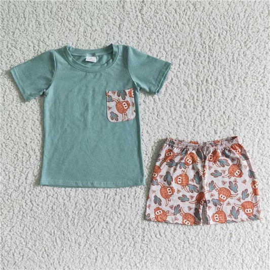 highland cattle summer sets shirt and shorts 2 pieces suit