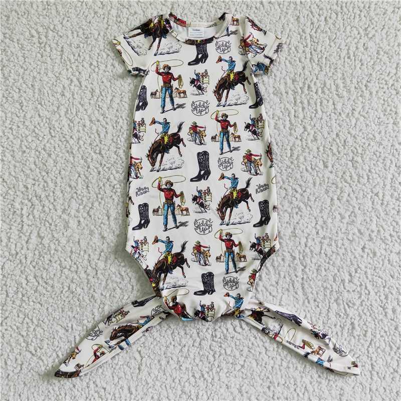 boots riding  cowboy  horse western newborn baby gown