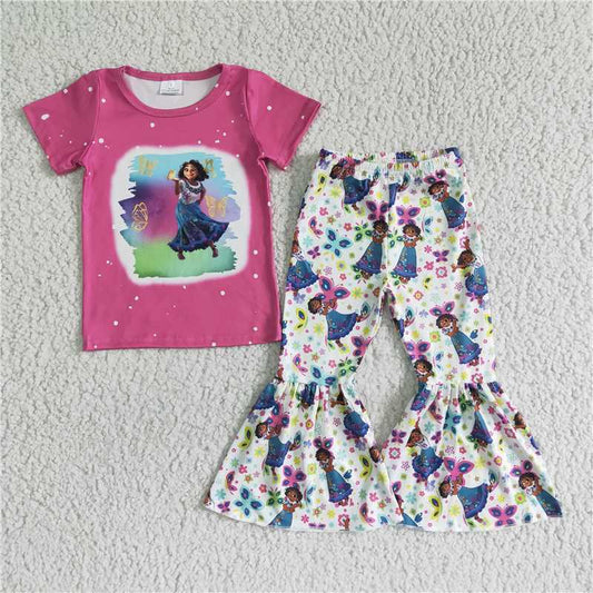 encanto carton shirt bell pants girls sets kids clothes