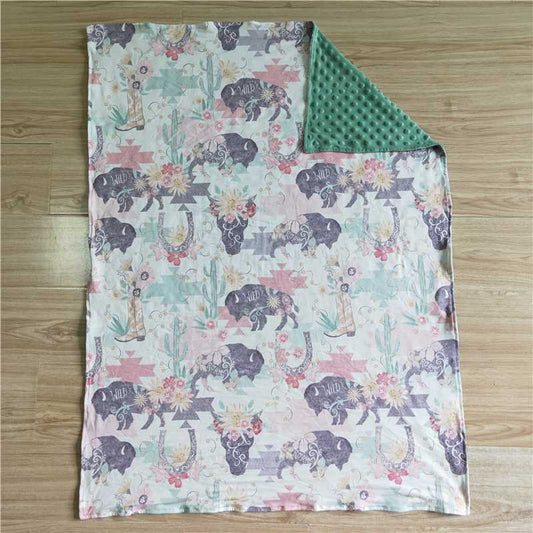 cute cow flower kids blankets size 29X43 inches milk silk and cotton