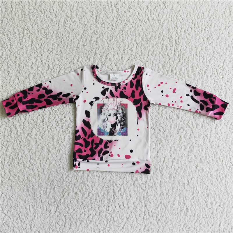 pink leopard long sleeve shirt and jeans outfits （shirt and jeans can be purchased separately）