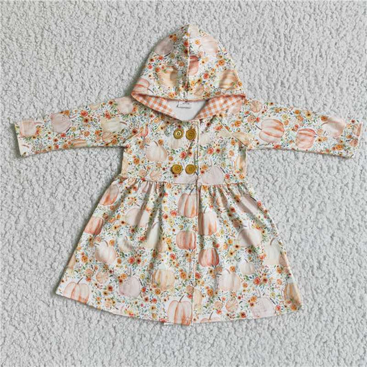 flower pumpkin Hooded Jacket girls coats cardigan