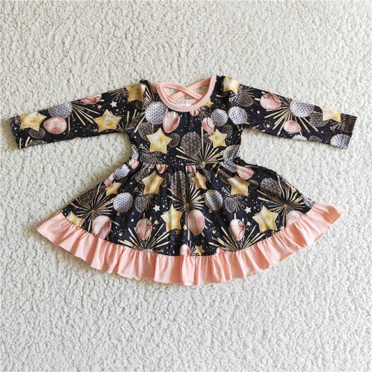 happy new year dress girls skirt kids clothes