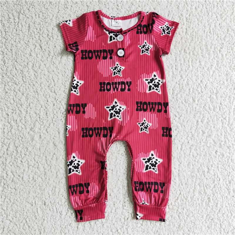 howdy kids rompers with hidden buckle