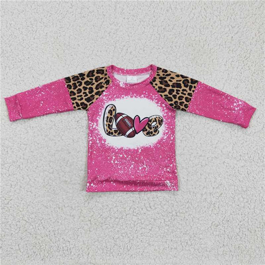 love football Valentine's Day top long sleeve girl shirt