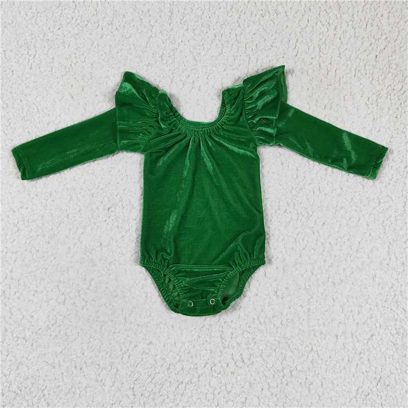 velvet bubble long sleeve baby romper