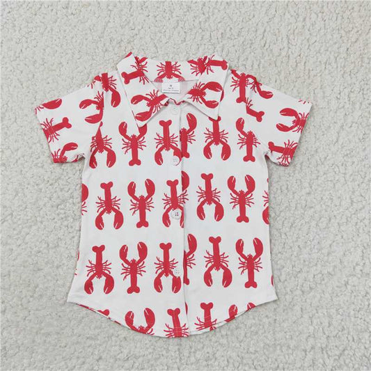 lobster sleeve shirt boys summer button top