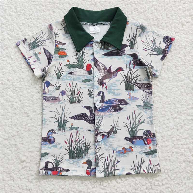 Duck short sleeve shirt boys summer polo top