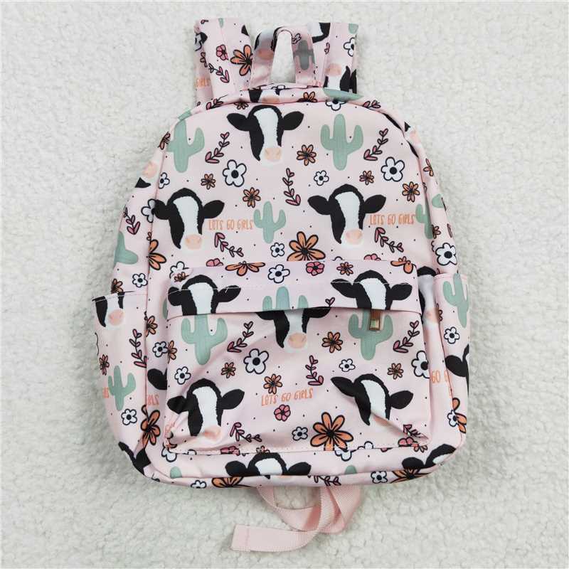 kids bags cow pink backpack