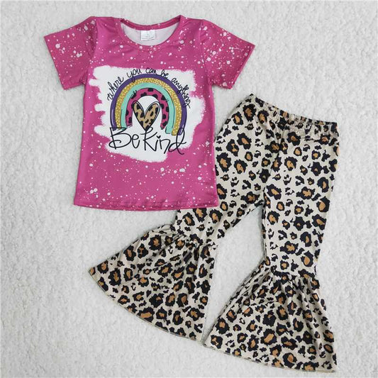 bekind rainbow shirt leopard bell pants girls sets kids clothes