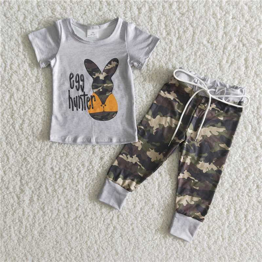 easter bunny fall winter camo boys outfits shorts sleeve shirt and long pants sets