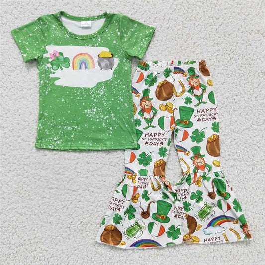 happy St. Patrick's Day clothes girl outfits kids clothing