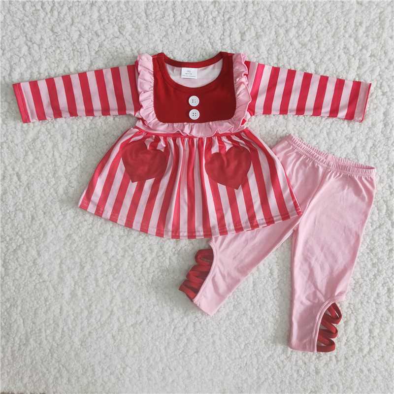 love heart sets happy Valentine's Day Girls Clothes