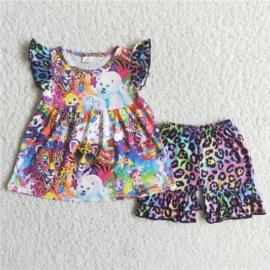 girls summer shorts sets  shirt shorts 2pieces