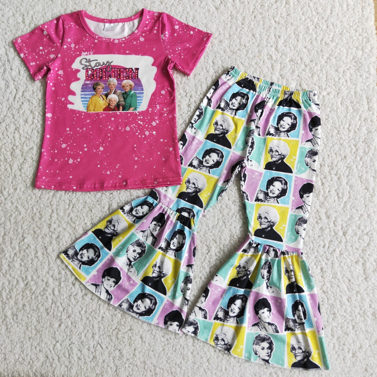 stay golden shirt bell pants girls sets kids clothes