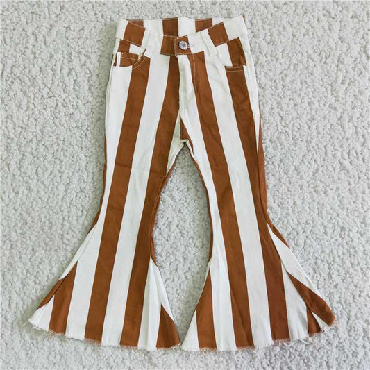 stripe bell jeans long pants