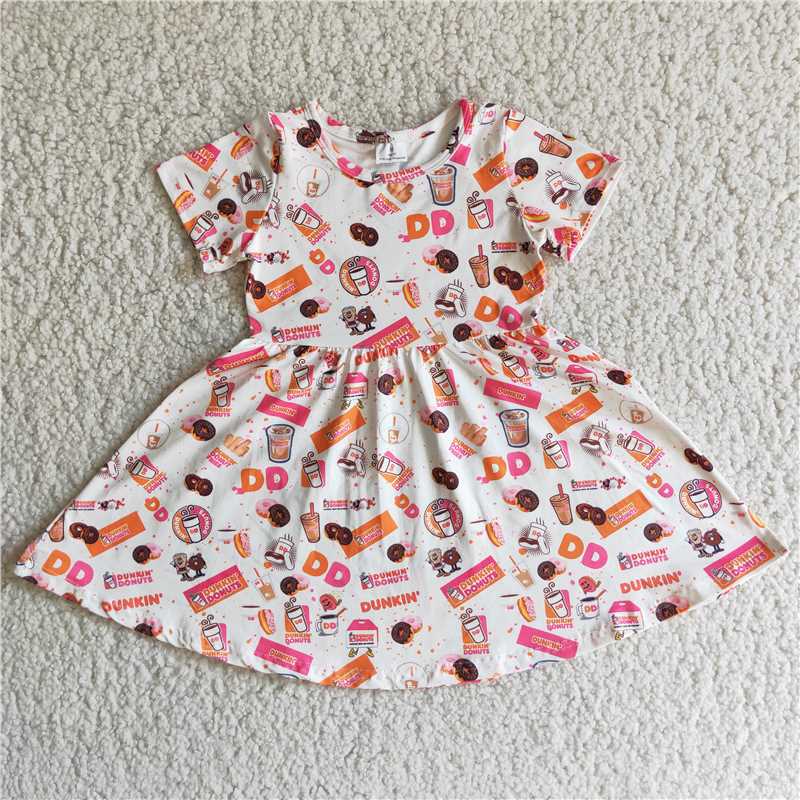 short sleeve BABY KID carton girls dress summer skirt