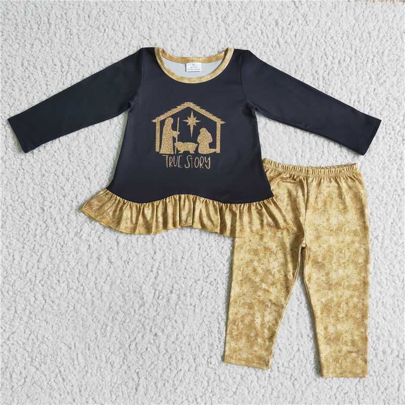 jesus and pants 2 pieces girls outfits kids clothes