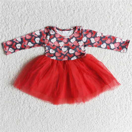 love heart yarn skirt Valentine's Day Girls Dresses