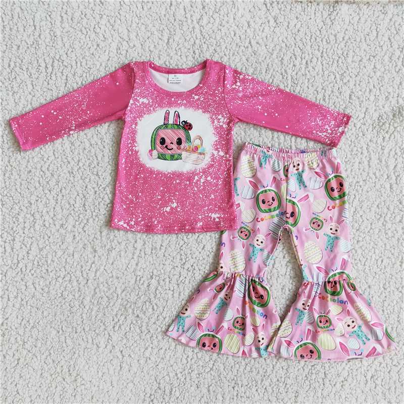 cartoon bunny egg outfits easter girls sets