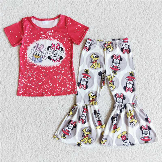 carton shirt bell pants girls sets kids clothes