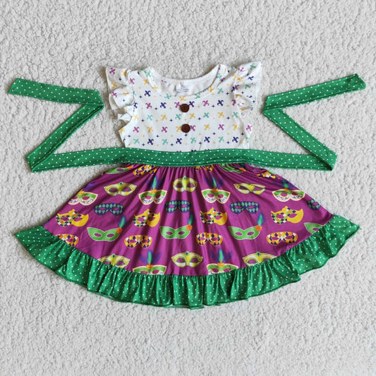 mask girls dress mardi gras skirt kid clothes