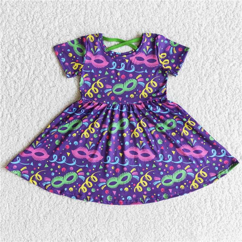 mask girls dress mardi gras skirt kid clothes