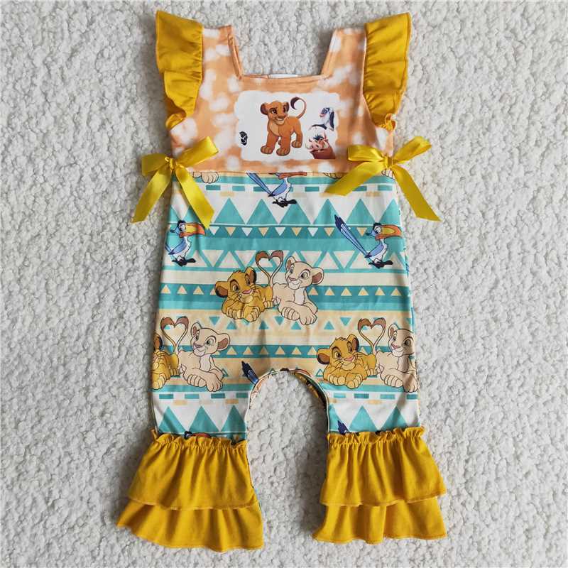 lion girls jumpsuit baby rompers