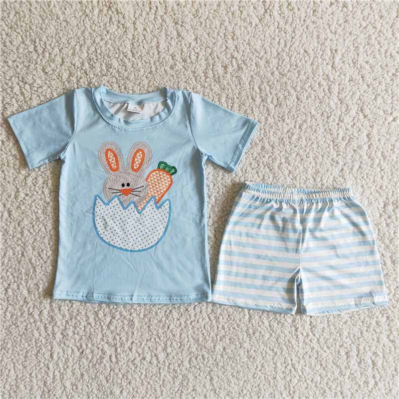 easter bunny summer sets short sleeve shirt and shorts 2 pieces suit