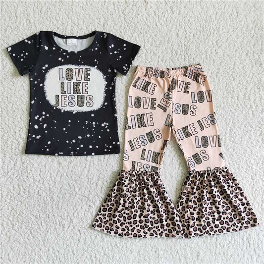 love like jesus shirt bell pants girls sets kids clothes