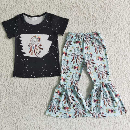 Dreamcatcher shirt bell pants girls sets kids clothes