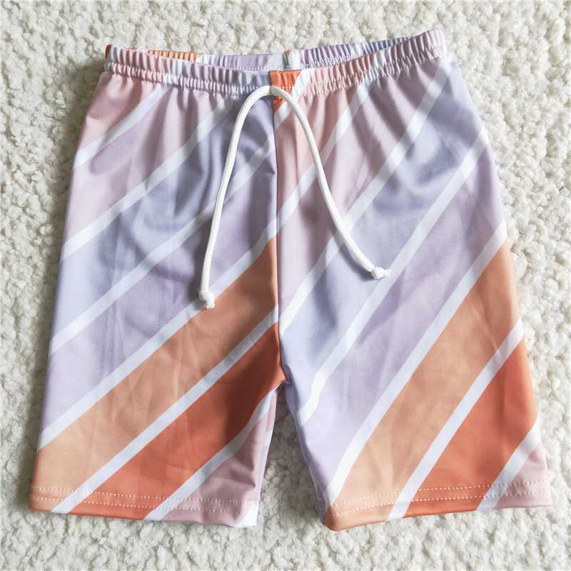 color stripes girls swimsuit match boy trunks