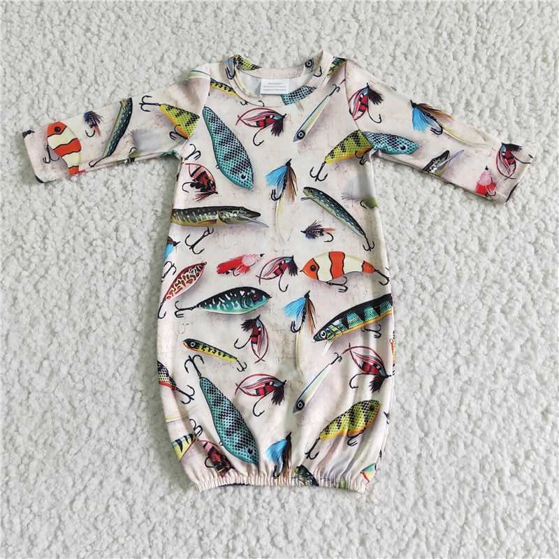 fishing newborn baby gown