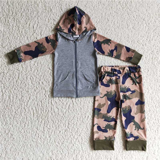 zipper camo boys winter hooded coats suit hoodie outfits kids clothes