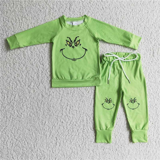 christmas boys outfits clothes grinch long sleeve top pants kids clothing