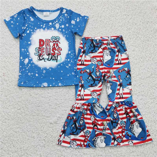 shirt & bell dr.seuss girls set kid clothes