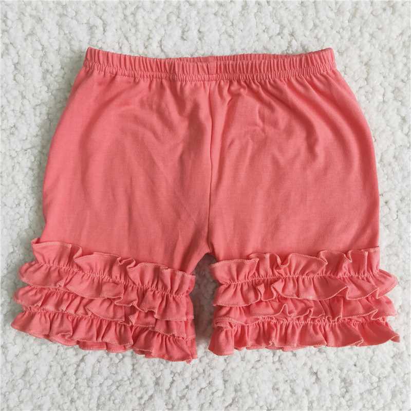 Rainbow Colorful Cotton ruffles Shorts girls clothes