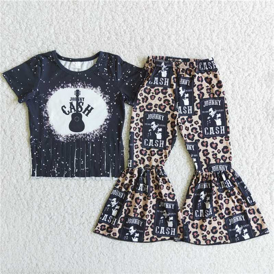 cash shirt bell pants girls sets kids clothes