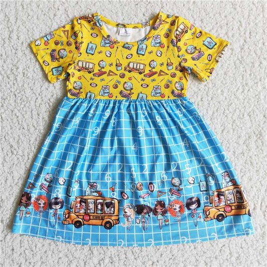 back to school BABY KID carton girls dress summer skirt