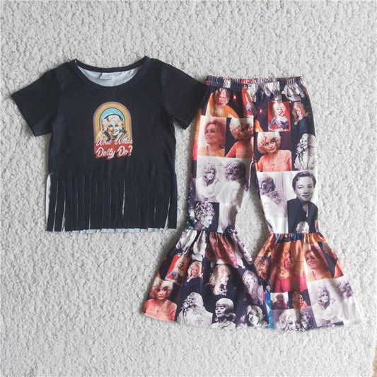 dolly shirt bell pants girls sets kids clothes