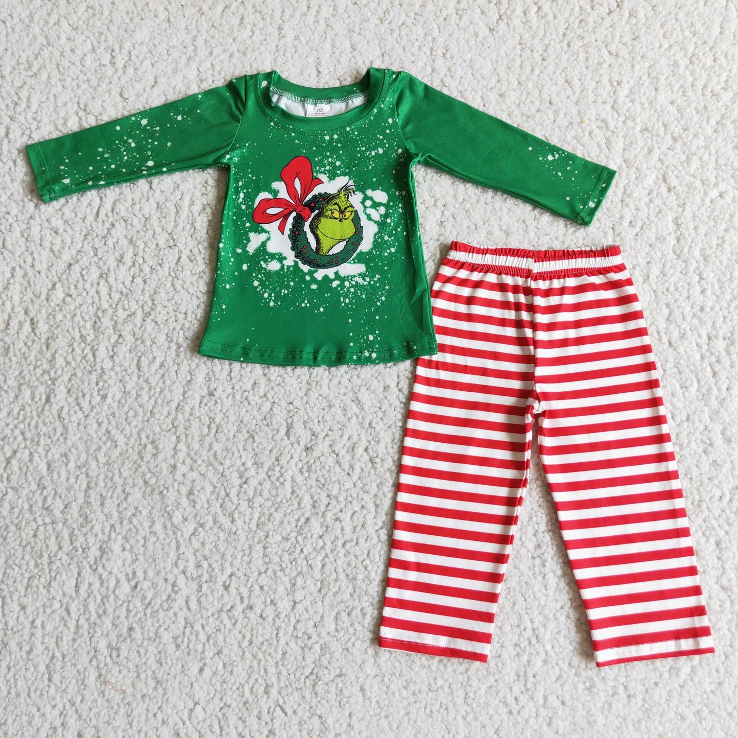 christmas boys outfits pajamas suit green grinch outfits winter sets