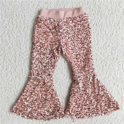 kids sequins bell pants girls trousers