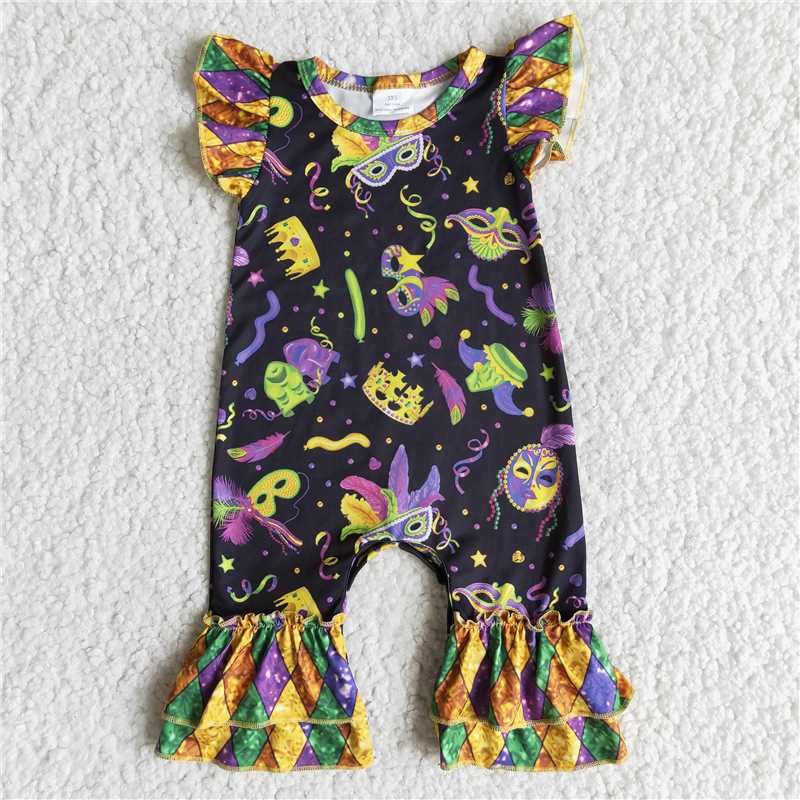 girl jumpsuit mardi gras rompers kids clothes