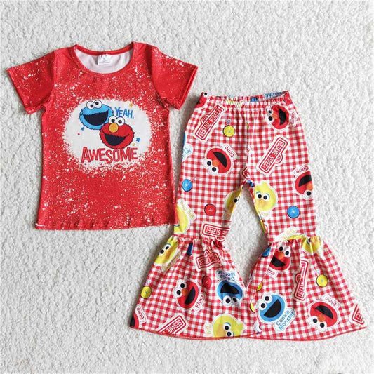 carton yeah awesome shirt bell pants girls sets kids clothes