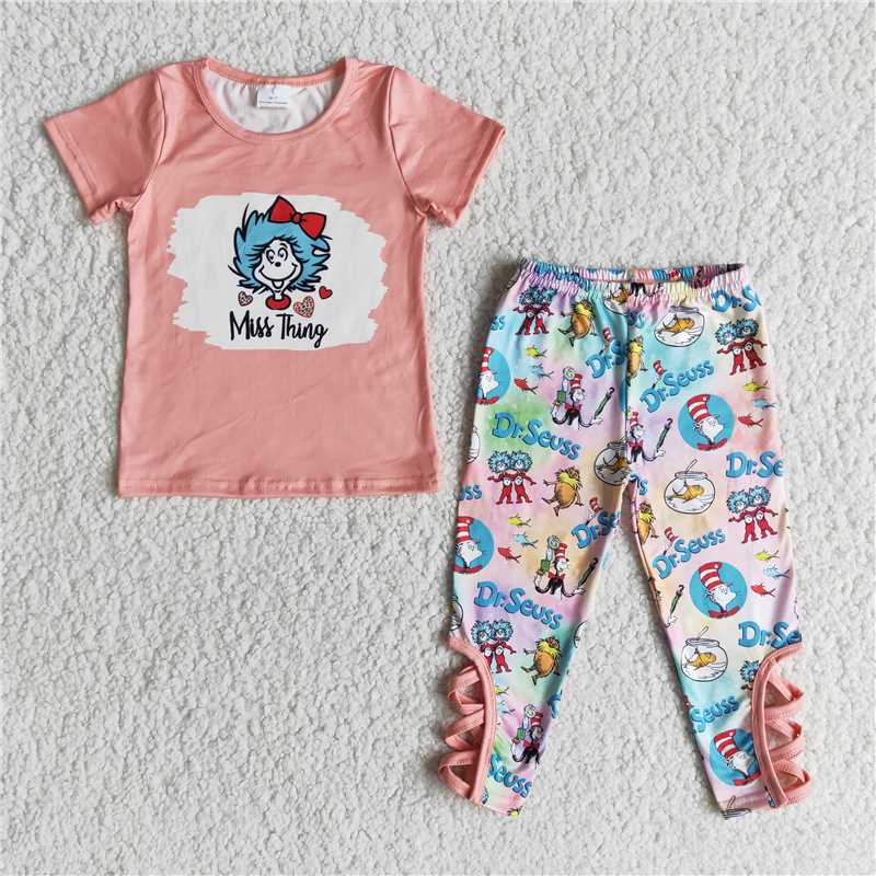 dr.seuss miss thing shirt pants girls sets kids clothes